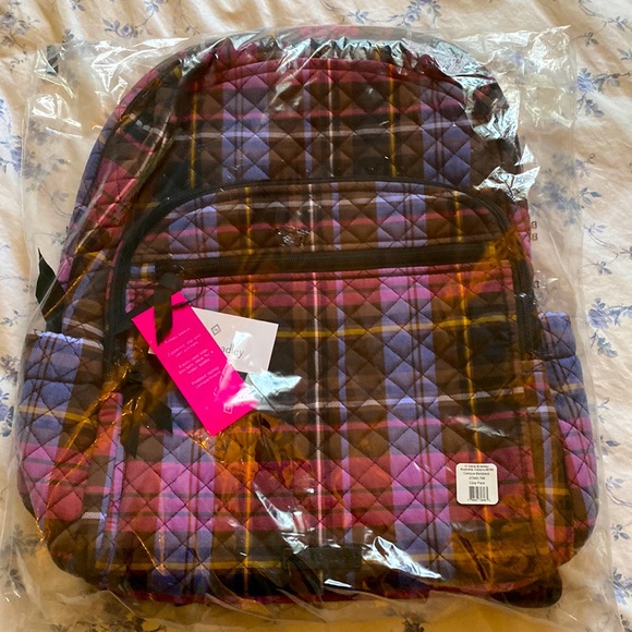 Vera Bradley Campus Backpack in Cozy Plaid NWT - Picture 2 of 14